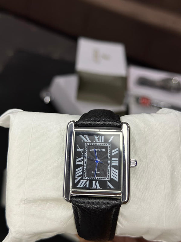 The Cartier Tank Solo Noir Elegance in Timeless Geometry